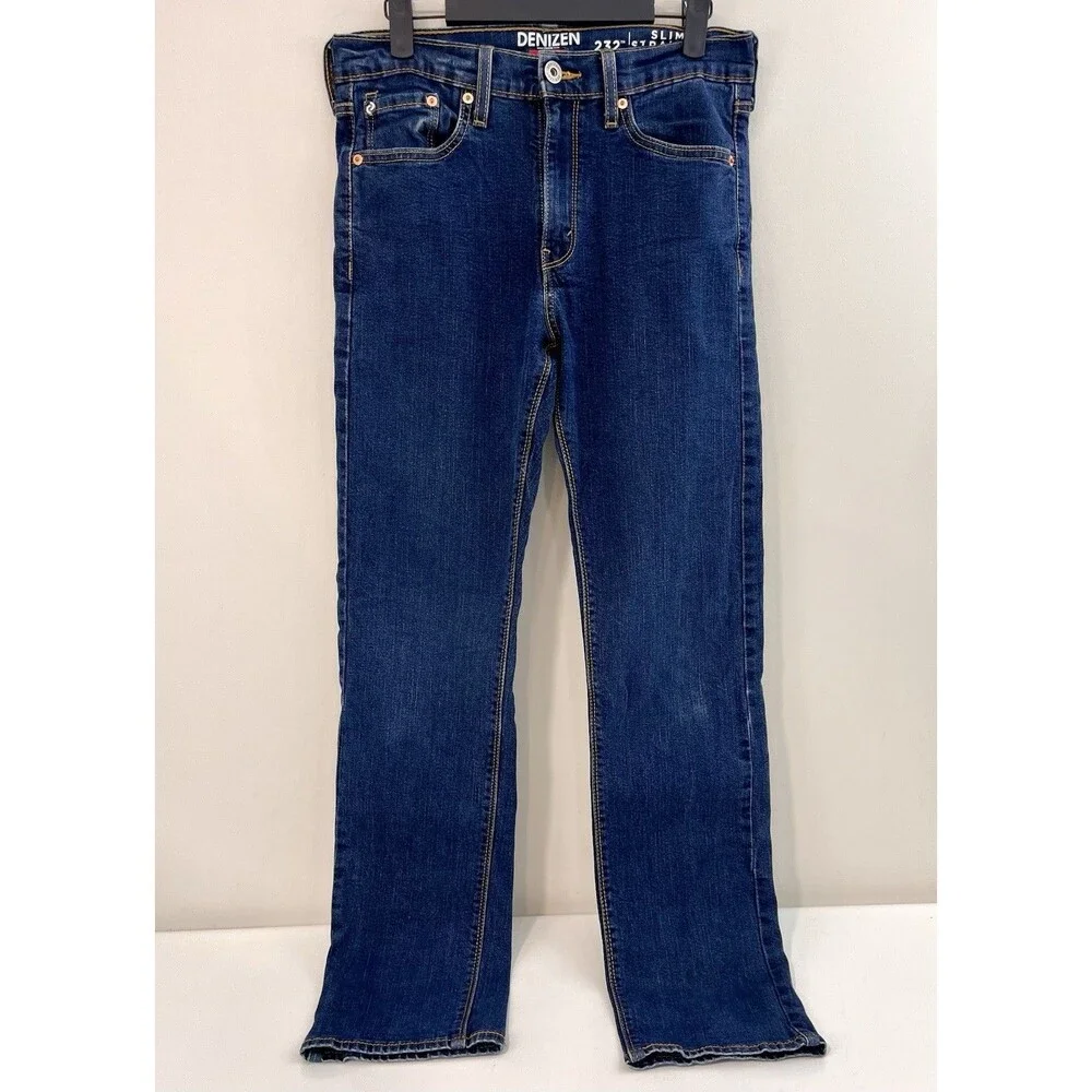 Denizen From Levi's 232 Slim Straight Jeans Mens 30x32 Blue Denim Cotton Stretch